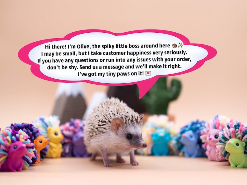 Handmade Hedgehog Desk Decor – Pink Yarn, Heart Accent - Mother's Day Gift