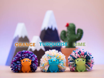 Hedgehog Desk Buddy: 3D Printed Yarn Pom Pom Decor - Mother's Day Gift