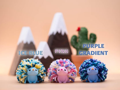 Hedgehog Desk Buddy: 3D Printed Yarn Pom Pom Decor - Mother's Day Gift