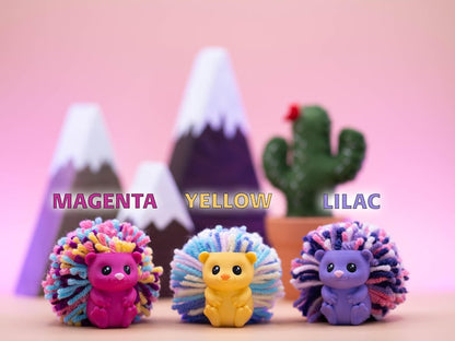 Hedgehog Desk Buddy: 3D Printed Yarn Pom Pom Decor - Mother's Day Gift