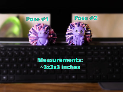 Hedgehog Desk Buddy: 3D Printed Yarn Pom Pom Decor - Mother's Day Gift