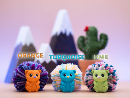 Hedgehog Desk Buddy: 3D Printed Yarn Pom Pom Decor - Mother's Day Gift