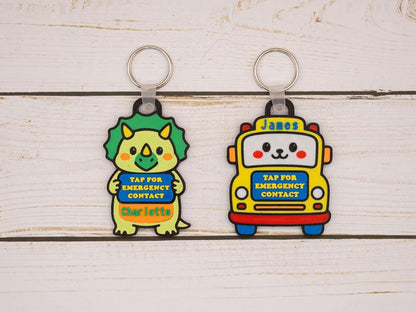 Personalized NFC Emergency Contact Backpack Tag: 3D Printed Keychain - Mother's Day Gift