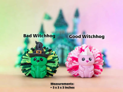 Hedgehog Witch Desk Buddy: 3D Printed Yarn Pompom Decor - Wicked Inspired