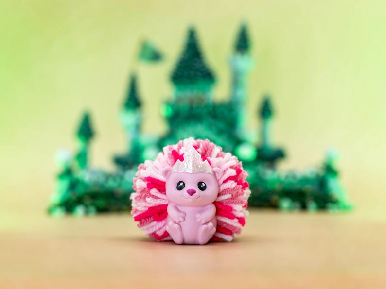 Hedgehog Witch Desk Buddy: 3D Printed Yarn Pompom Decor - Wicked Inspired