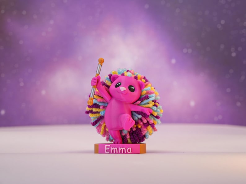 Personalized Baton Twirling Hedgehog Desk Buddy, Custom Name Keepsake, Cheerleader Gift