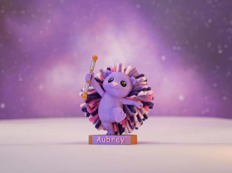 Personalized Baton Twirling Hedgehog Desk Buddy, Custom Name Keepsake, Cheerleader Gift