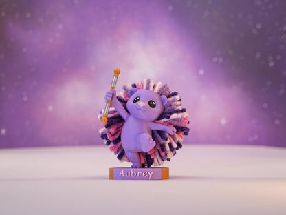 Personalized Baton Twirling Hedgehog Desk Buddy, Custom Name Keepsake, Cheerleader Gift