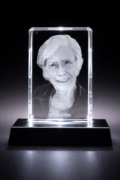Personalized 3D Crystal Photo Engraving | Custom Pet Memorial Keepsake | Mother's Day Gift (LED Base Included)
