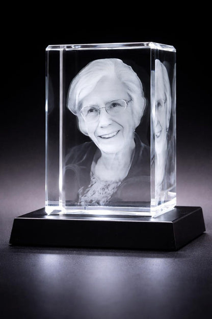 Personalized 3D Crystal Photo Engraving | Custom Pet Memorial Keepsake | Mother's Day Gift (LED Base Included)
