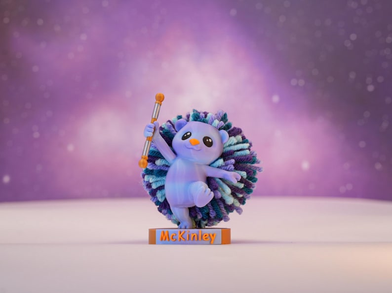 Personalized Baton Twirling Hedgehog Desk Buddy, Custom Name Keepsake, Cheerleader Gift
