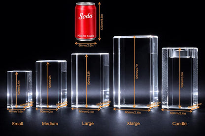 Personalized 3D Crystal Photo Engraving | Custom Pet Memorial Keepsake | Mother's Day Gift (LED Base Included)