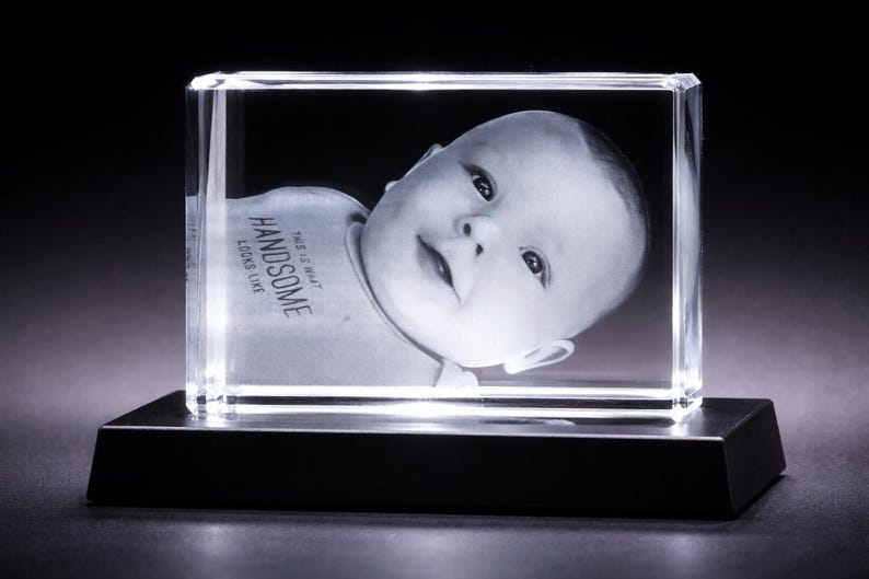 Personalized 3D Crystal Photo Engraving | Custom Pet Memorial Keepsake | Mother's Day Gift (LED Base Included)