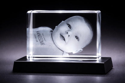 Personalized 3D Crystal Photo Engraving | Custom Pet Memorial Keepsake | Mother's Day Gift (LED Base Included)